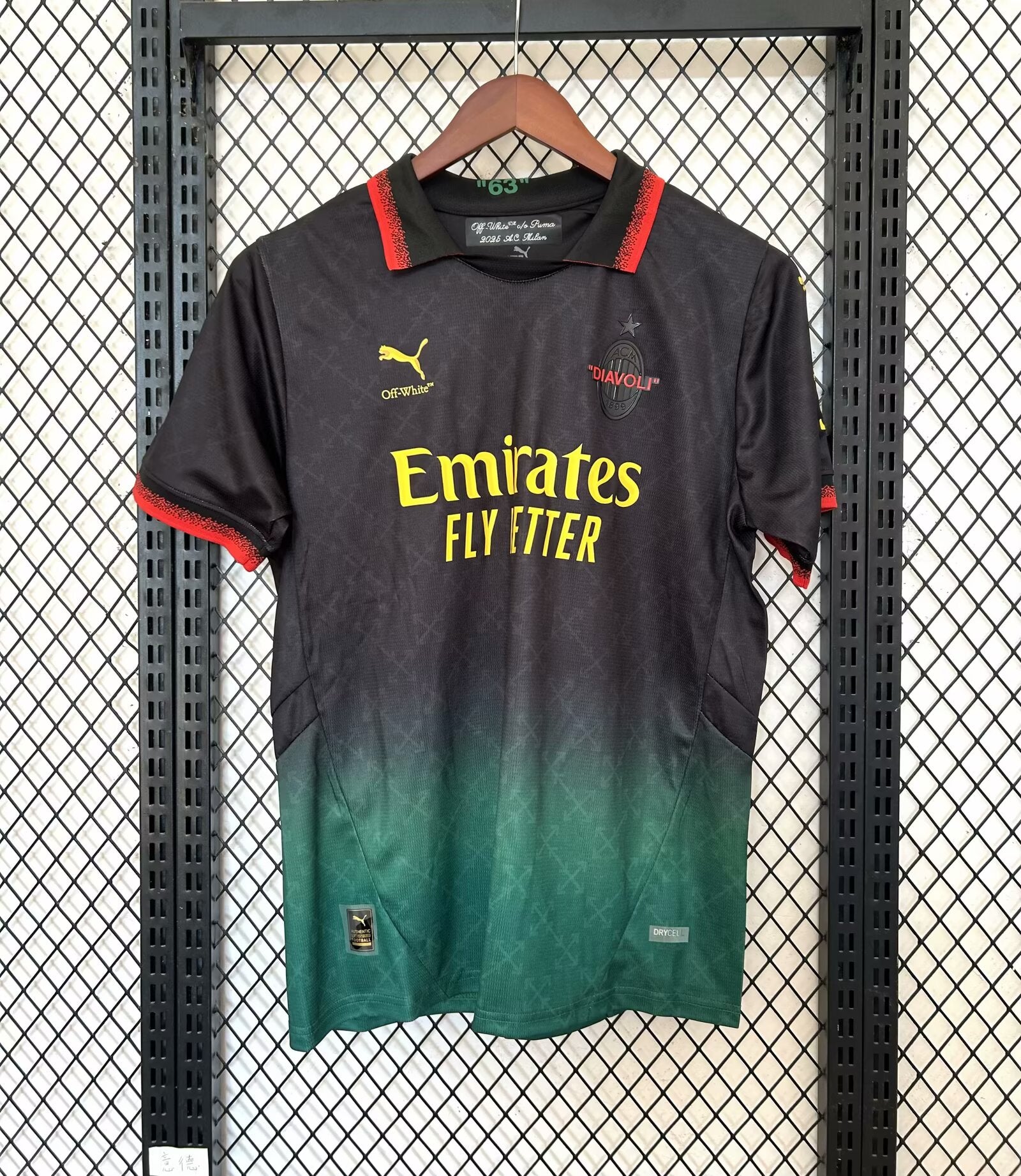 Maglia Ac Milan x Off white 2024/25 Nera verde