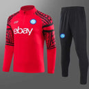 2023 - 2024 Napoli Half - Pull Training Suit Red Football Shirt - DripJerseys