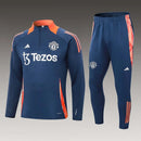 2024/2025 Manchester United Half-Pull Training Suit Royal blue Football Shirt